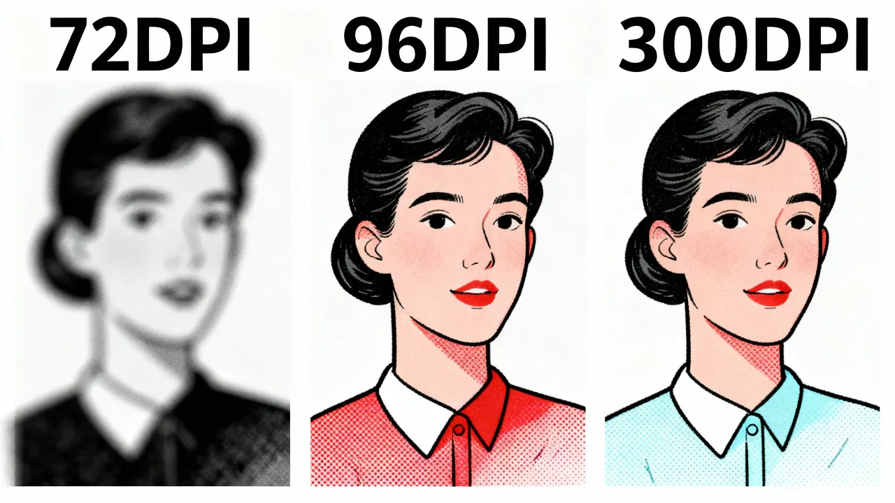 图片72DPI和96DPI改300DPI详细教程：正确方法不损失画质