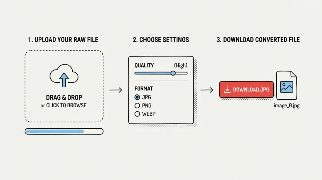 RAW转JPG完整教程：3种方法快速转换相机原始文件(2025)