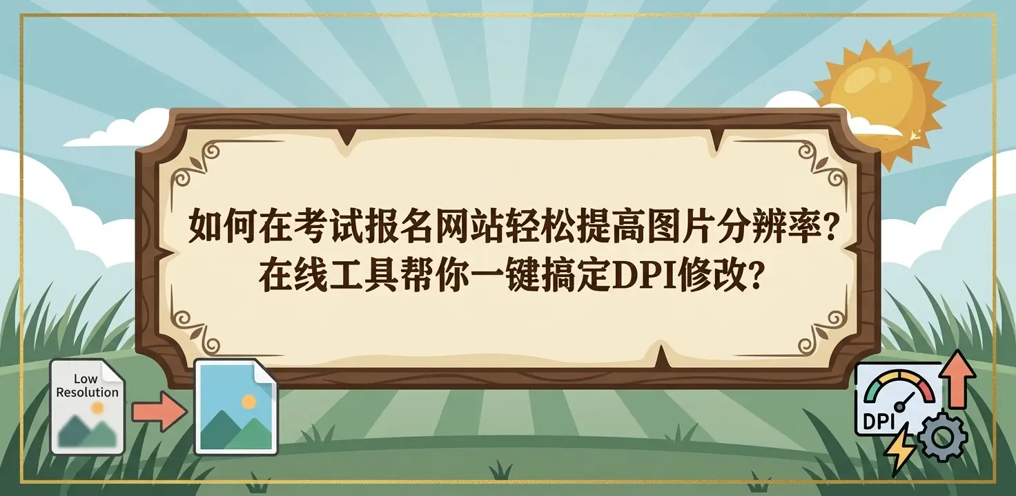 如何在考试报名网站轻松提高图片分辨率？在线工具帮你一键搞定DPI修改？