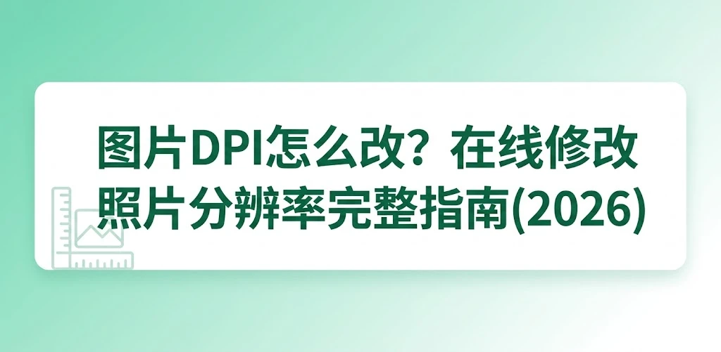 图片DPI是什么？图片DPI怎么改？在线修改照片分辨率完整指南(2026)